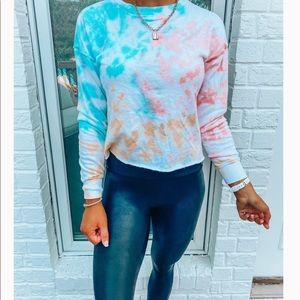 Cropped tie dye sweater sheisbtq